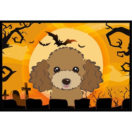 Carolines Treasures Halloween Chocolate Brown Poodle Indoor and Outdoor Mat- 18 x 27 in. BB1814MAT